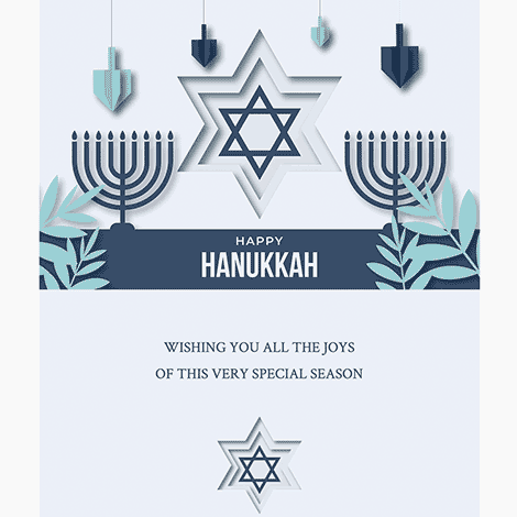 Happy Hanukkah Paper Craft Card